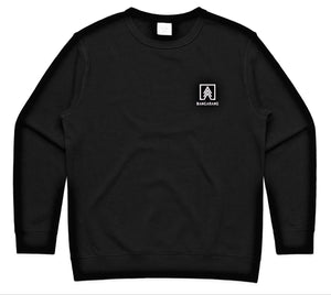 Men’s Crew Deluxe SOLID BLACK  - embroidered logo